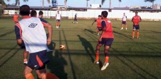 Jogadores do Remo treinam no CT do Volta Redonda (RJ)