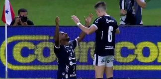 Remo 2×0 Corinthians-SP (Muriqui e Leonan) – Foto: Reprodução (Sportv)