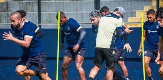 Jogadores remistas realizam atividade física – Foto: Samara Miranda (Clube do Remo)